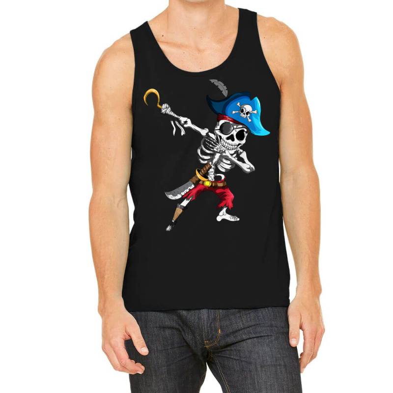 Dabbing Pirates Skeleton Eye Flap Pirate Ship Halloween Tank Top | Artistshot