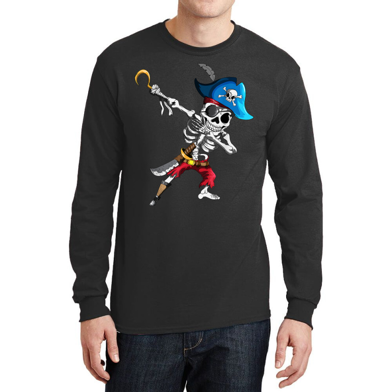 Dabbing Pirates Skeleton Eye Flap Pirate Ship Halloween Long Sleeve Shirts | Artistshot