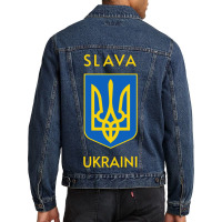 Slava Trident Glory To Support Men Denim Jacket | Artistshot