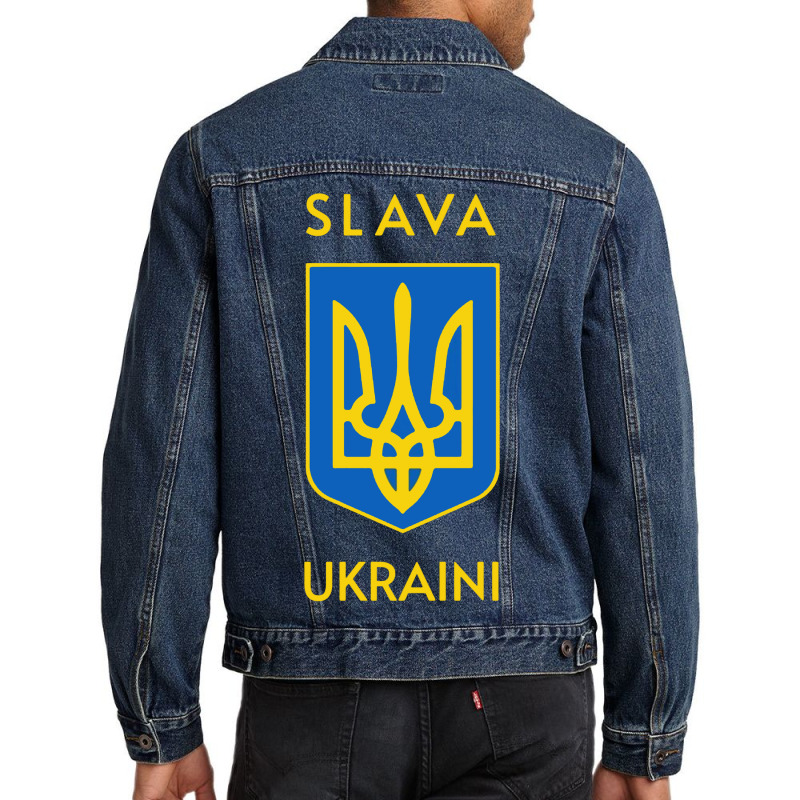 Slava Trident Glory To Support Men Denim Jacket | Artistshot