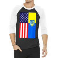 Half American Flag Support 3/4 Sleeve Shirt | Artistshot