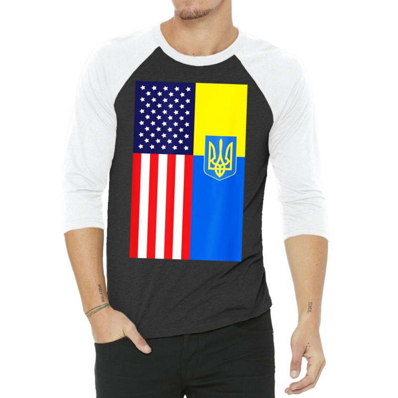 Half American Flag Support 3/4 Sleeve Shirt | Artistshot