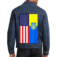 Half American Flag Support Men Denim Jacket | Artistshot