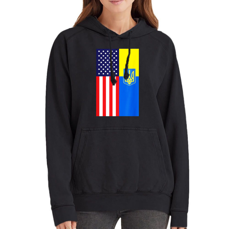 Half American Flag Support Vintage Hoodie | Artistshot