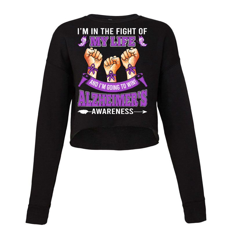 Alzheimers Awareness In The Fight T  Shirt Alzheimer's Awareness In Th Cropped Sweater by biscuitsregularly | Artistshot