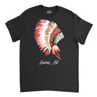 Native Indian Tribal Headdress Art T  Shirt Homer Alaska Watercolor Na Classic T-shirt | Artistshot