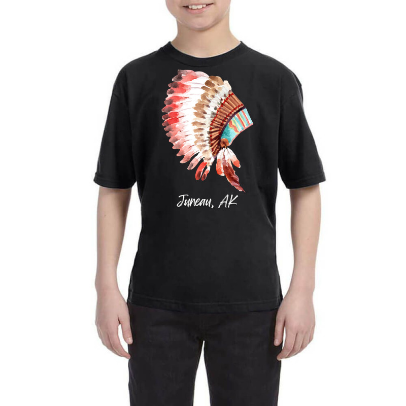 Native Indian Tribal Headdress Art T  Shirt Juneau Alaska Watercolor N Youth Tee by sliceshit | Artistshot