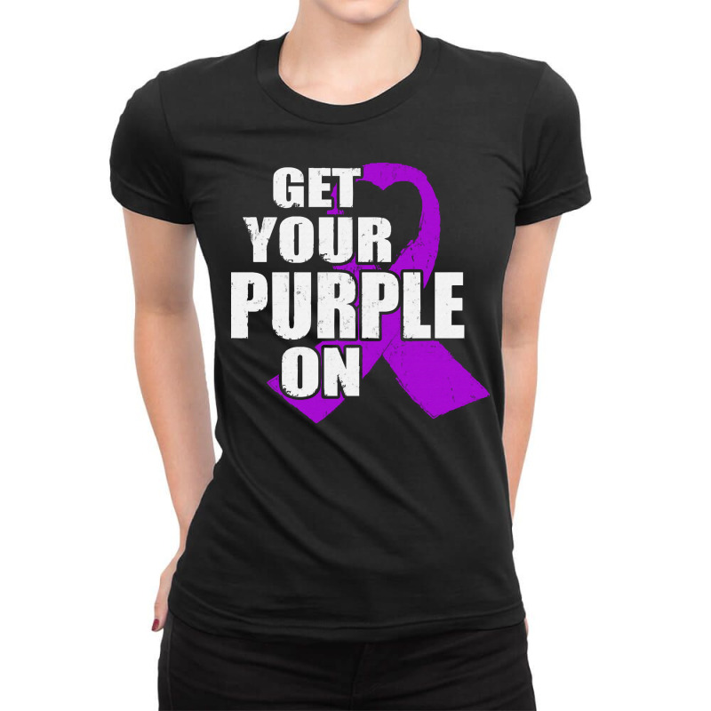 Alzheimers Awareness T  Shirt Flag American Fight Alzheimers Awareness Ladies Fitted T-Shirt by biscuitsregularly | Artistshot