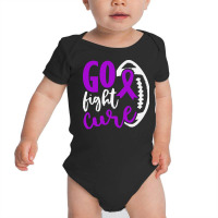 Alzheimers Awareness T  Shirt Football Tackle Go Fight Cure Alzheimers Baby Bodysuit | Artistshot