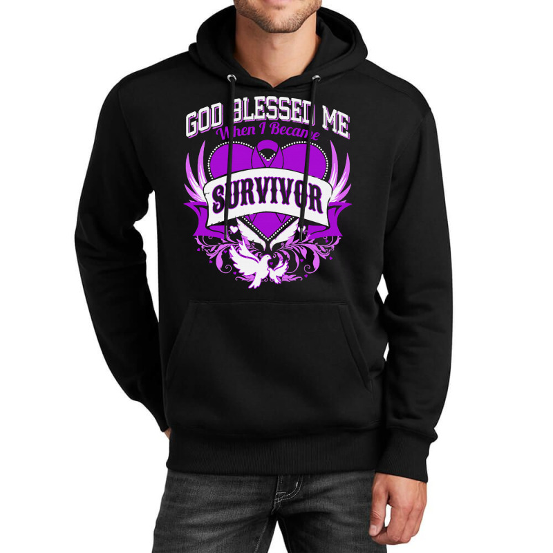 Alzheimers Awareness T  Shirt God Blessed Me When I Became Survivor Al Unisex Hoodie | Artistshot