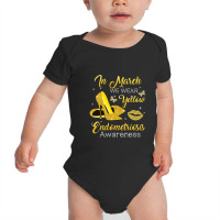 In March Wear Yellow High Heels Endometriosis Awareness T Shirt Baby Bodysuit | Artistshot