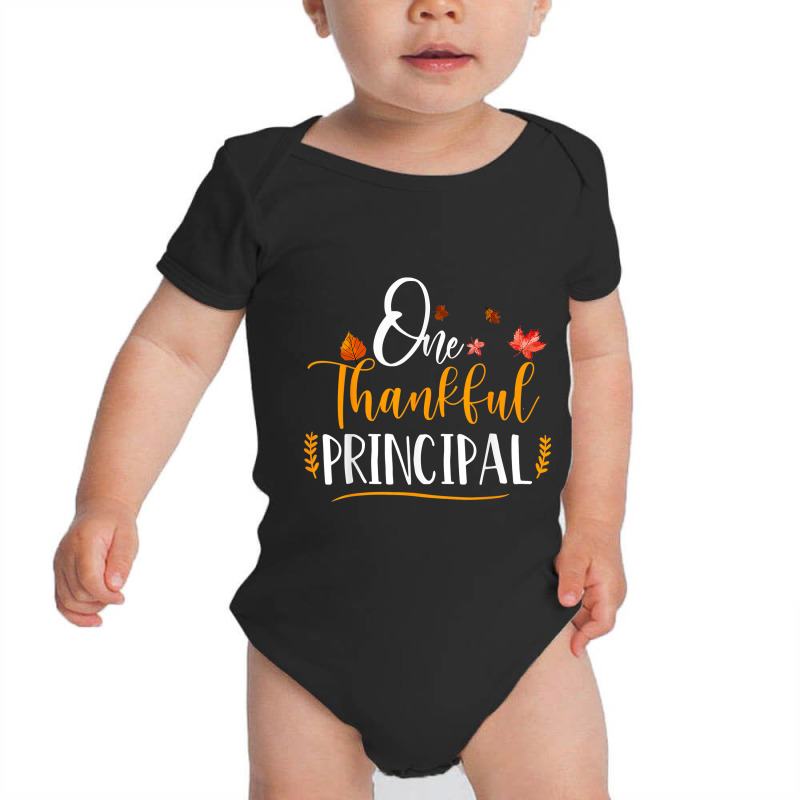 One Thankful School Principal Fall Thanksgiving Principal T Shirt Baby Bodysuit by Rudy_Glenn | Artistshot