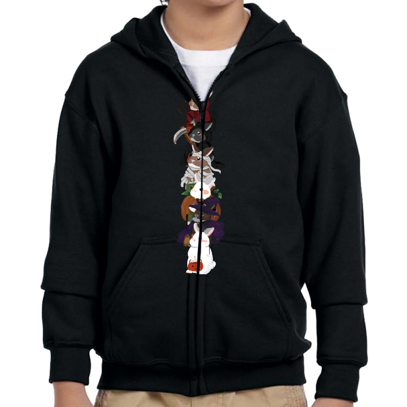 Halloween Costume Gift T  Shirt Rabbit Halloween Vertical Design Youth Zipper Hoodie | Artistshot