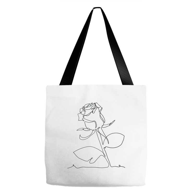 Rose Flower Plant One Line Art Tote Bags | Artistshot