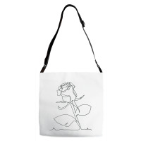 Rose Flower Plant One Line Art Adjustable Strap Totes | Artistshot