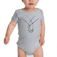 Romantic Holding Hands One Line Art Baby Bodysuit | Artistshot