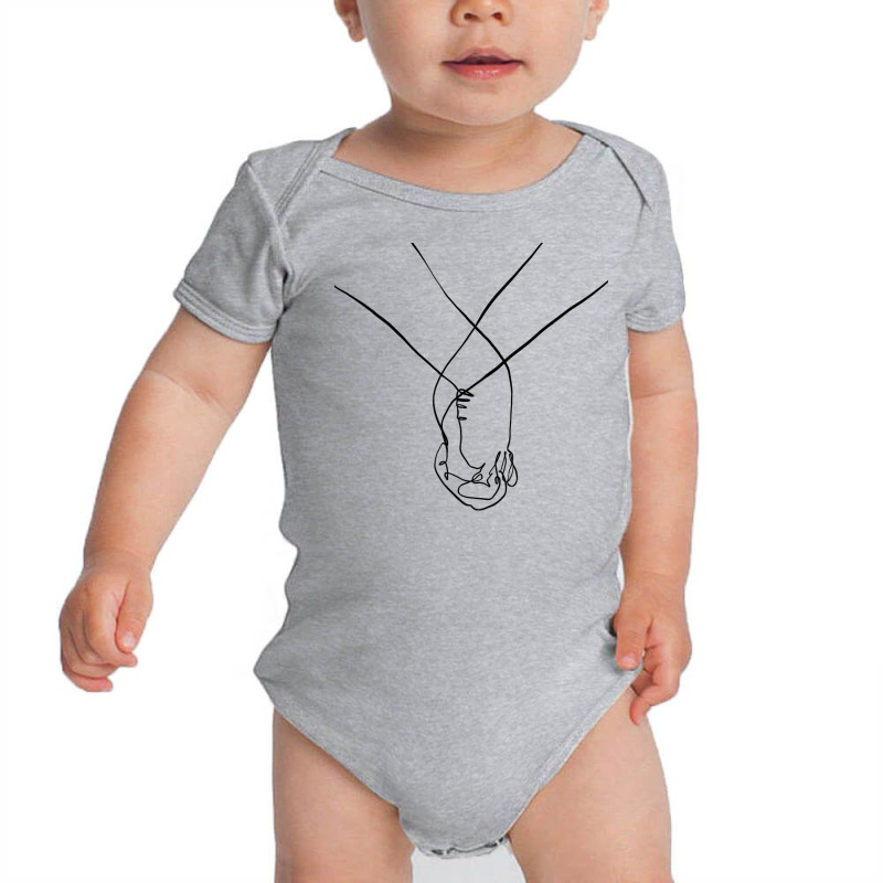 Romantic Holding Hands One Line Art Baby Bodysuit by Doodle Intent | Artistshot