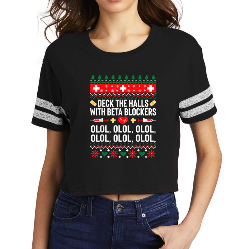 Deck The Halls With Beta Blockers Nurse Christmas Ugly Xmas T Shirt Scorecard Crop Tee by Mark_Liegerot | Artistshot