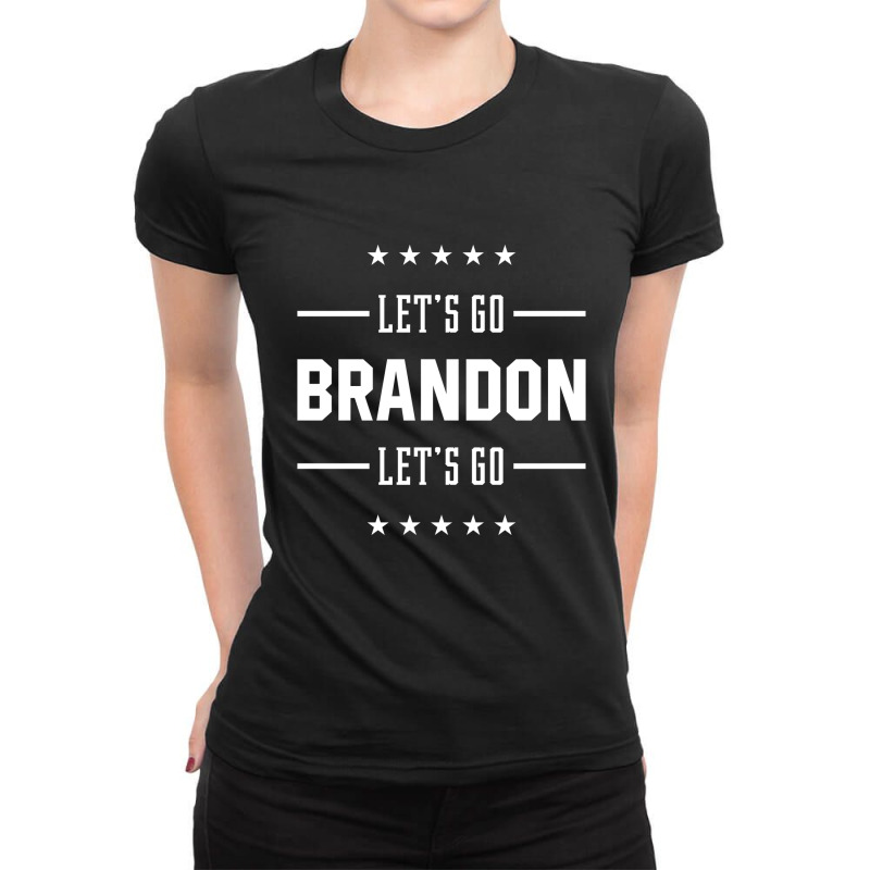 Let’s Go Brandon - Usa Political Gift Ladies Fitted T-Shirt by Diogo Calheiros | Artistshot