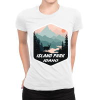 Island Park Idaho Id Mountains Hike Hiking Souvenir Sweatshirt Ladies Fitted T-shirt | Artistshot