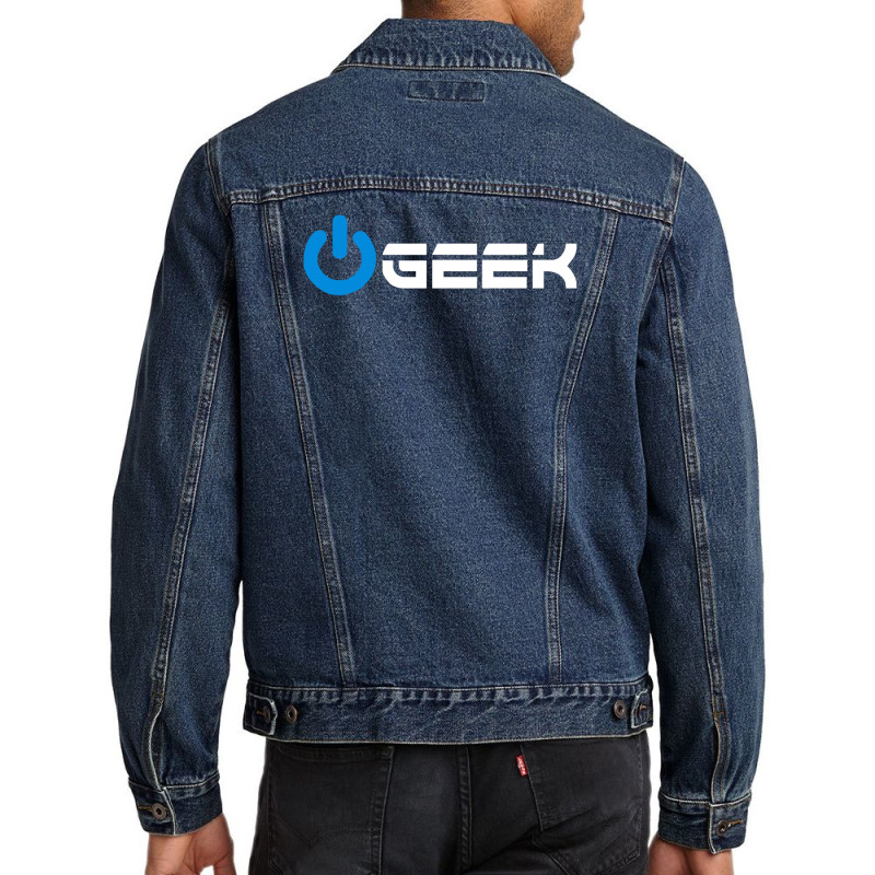 Geek (power On Button) Men Denim Jacket | Artistshot