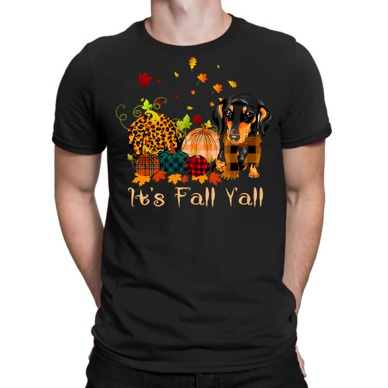 Dachshund Doxie Its Fall Yall Dachshund Pumpkin Dog Thanksgiving Costu T-shirt | Artistshot