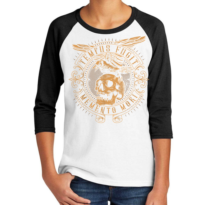 Tempus Fugit Memento Mori Latin Phrase T Shirt Youth 3/4 Sleeve | Artistshot