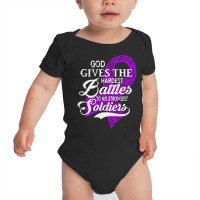 Alzheimers Awareness T  Shirt God Gives The Hardest Battles Strongest Baby Bodysuit | Artistshot