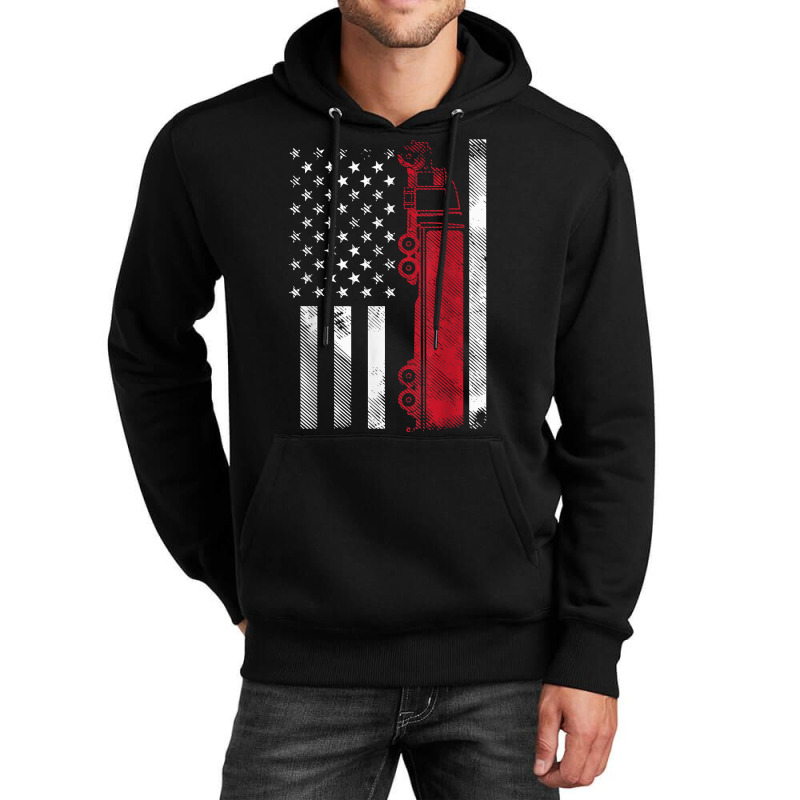 Us American Flag Semi Truck Driver 18 Wheeler Trucker Gift T Shirt Unisex Hoodie | Artistshot