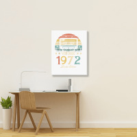 Vintage 1972 Retro Cassette 1972 50th Birthday 50 Years Old T Shirt Portrait Canvas Print | Artistshot