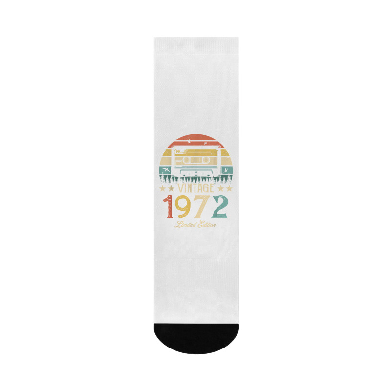 Vintage 1972 Retro Cassette 1972 50th Birthday 50 Years Old T Shirt Crew Socks | Artistshot