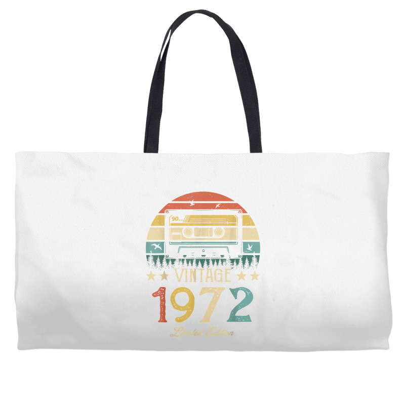 Vintage 1972 Retro Cassette 1972 50th Birthday 50 Years Old T Shirt Weekender Totes | Artistshot