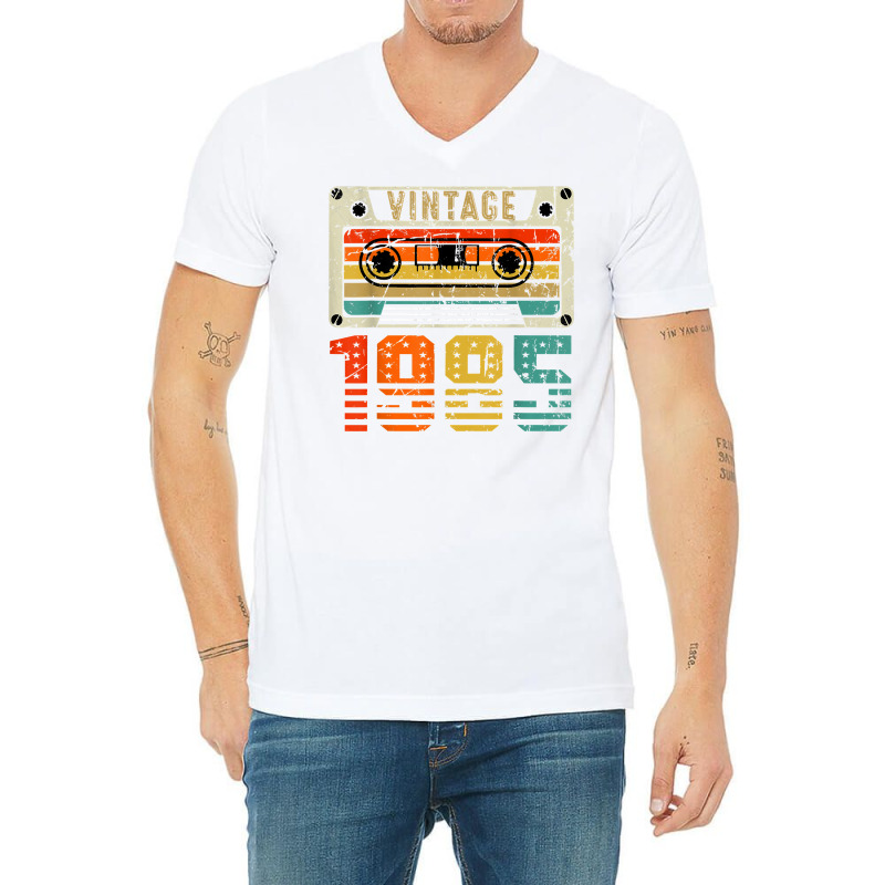 Vintage 1985 Funny 37 Years Old Men And Women 37th Birthday T Shirt V-neck Tee | Artistshot