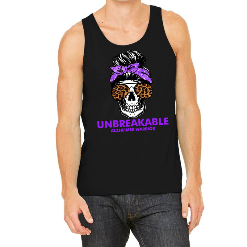 Alzheimers Unbreakable Alzheimer Warrior Skull Halloweenfor Woman 22 A Tank Top | Artistshot