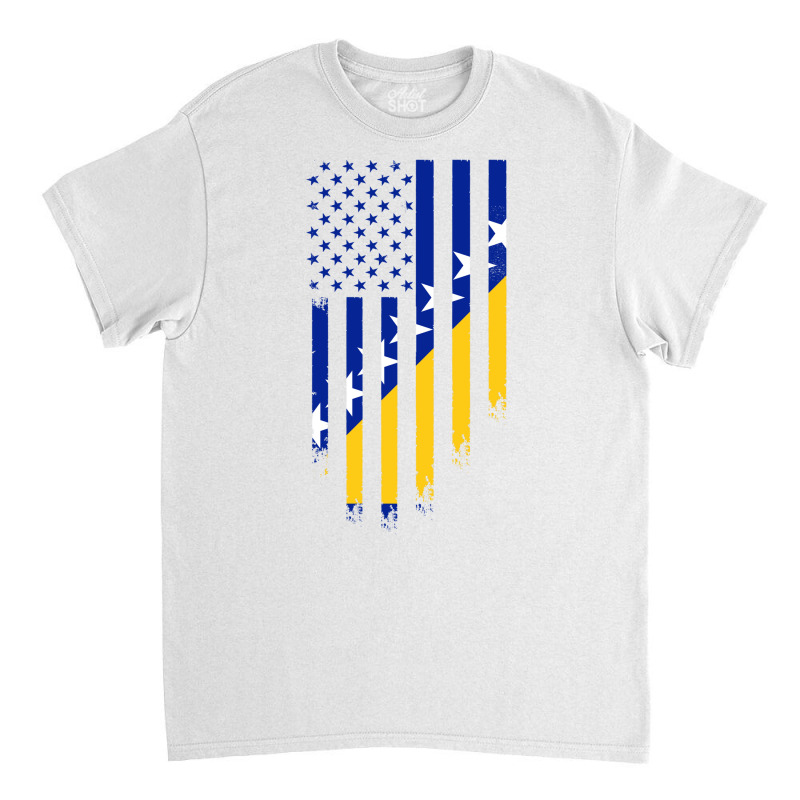 Bosnia And Herzegovina American Flag | Bosnian Roots Classic T-shirt by John Phillips | Artistshot