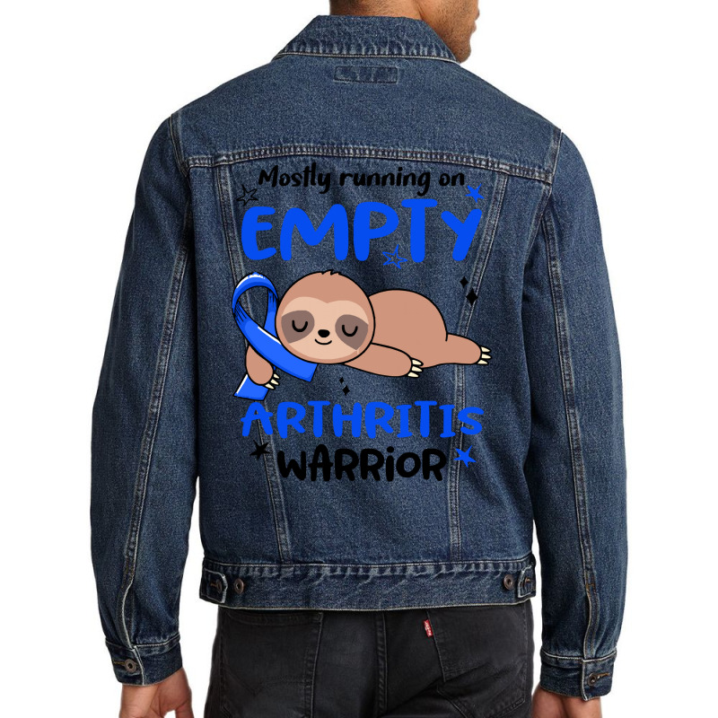 Arthritis Awareness T  Shirt Mostly Running On Empty Arthritis Warrior Men Denim Jacket by biscuitsregularly | Artistshot