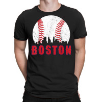 Vintage Boston Skyline Baseball Throwback For Red Game Day T Shirt T-shirt | Artistshot