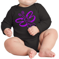 Alzheimers Awareness T  Shirt Her Fight Is My Fight I Support Future C Long Sleeve Baby Bodysuit | Artistshot