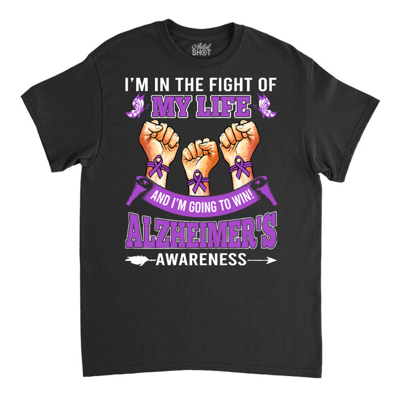 Alzheimers Awareness In The Fight T  Shirt Alzheimer's Awareness In Th Classic T-shirt by musselrhinoceros | Artistshot