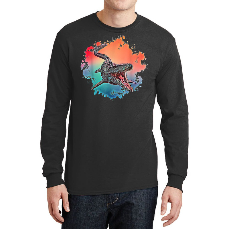 Mosasaurus Dinosaur Motif Prehistoric Predator Design Dino T Shirt Long Sleeve Shirts | Artistshot