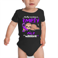 Alzheimers Awareness T  Shirt A L Z Awareness Mostly Running On Empty Baby Bodysuit | Artistshot