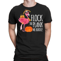 Flamingo Tropical Cute Halloween Flamingo Pirate Flock The Plank Costu T-shirt | Artistshot