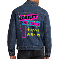 Object Or Cake Happy Birthday 1 Family Matching Confetti T Shirt Men Denim Jacket | Artistshot