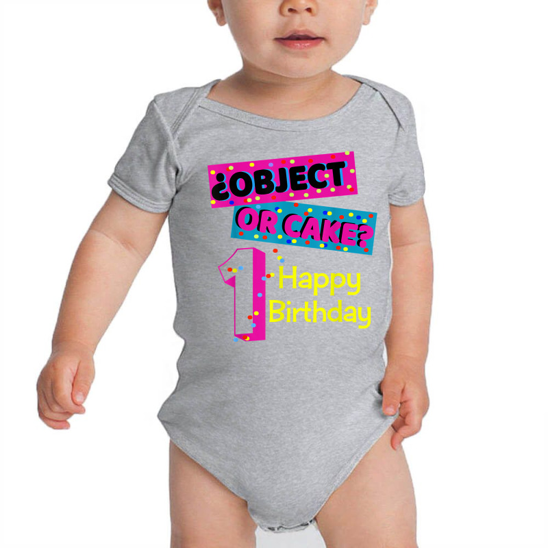 Object Or Cake Happy Birthday 1 Family Matching Confetti T Shirt Baby Bodysuit | Artistshot