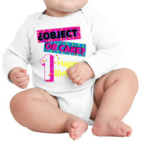 Object Or Cake Happy Birthday 1 Family Matching Confetti T Shirt Long Sleeve Baby Bodysuit | Artistshot