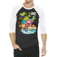 Rugrats Running Away From Reptar T Shirt 3/4 Sleeve Shirt | Artistshot