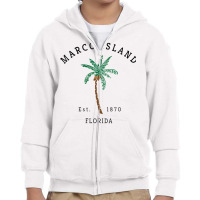 Womens Marco Island Florida Colorful Palm Tree Retro Novelty Art V Nec Youth Zipper Hoodie | Artistshot