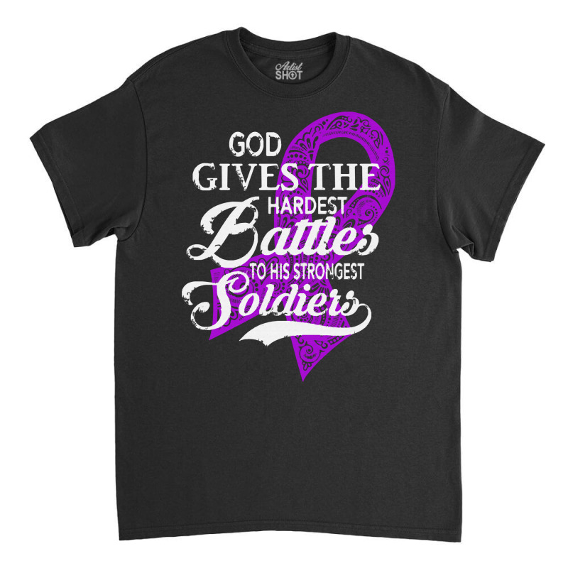 Alzheimers Awareness T  Shirt God Gives The Hardest Battles Strongest Classic T-shirt | Artistshot