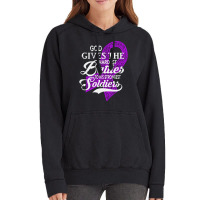 Alzheimers Awareness T  Shirt God Gives The Hardest Battles Strongest Vintage Hoodie | Artistshot