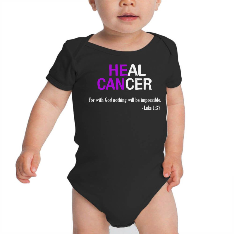 Alzheimers Awareness T  Shirt Heal Cancer God Nothing Will Be Impossib Baby Bodysuit | Artistshot